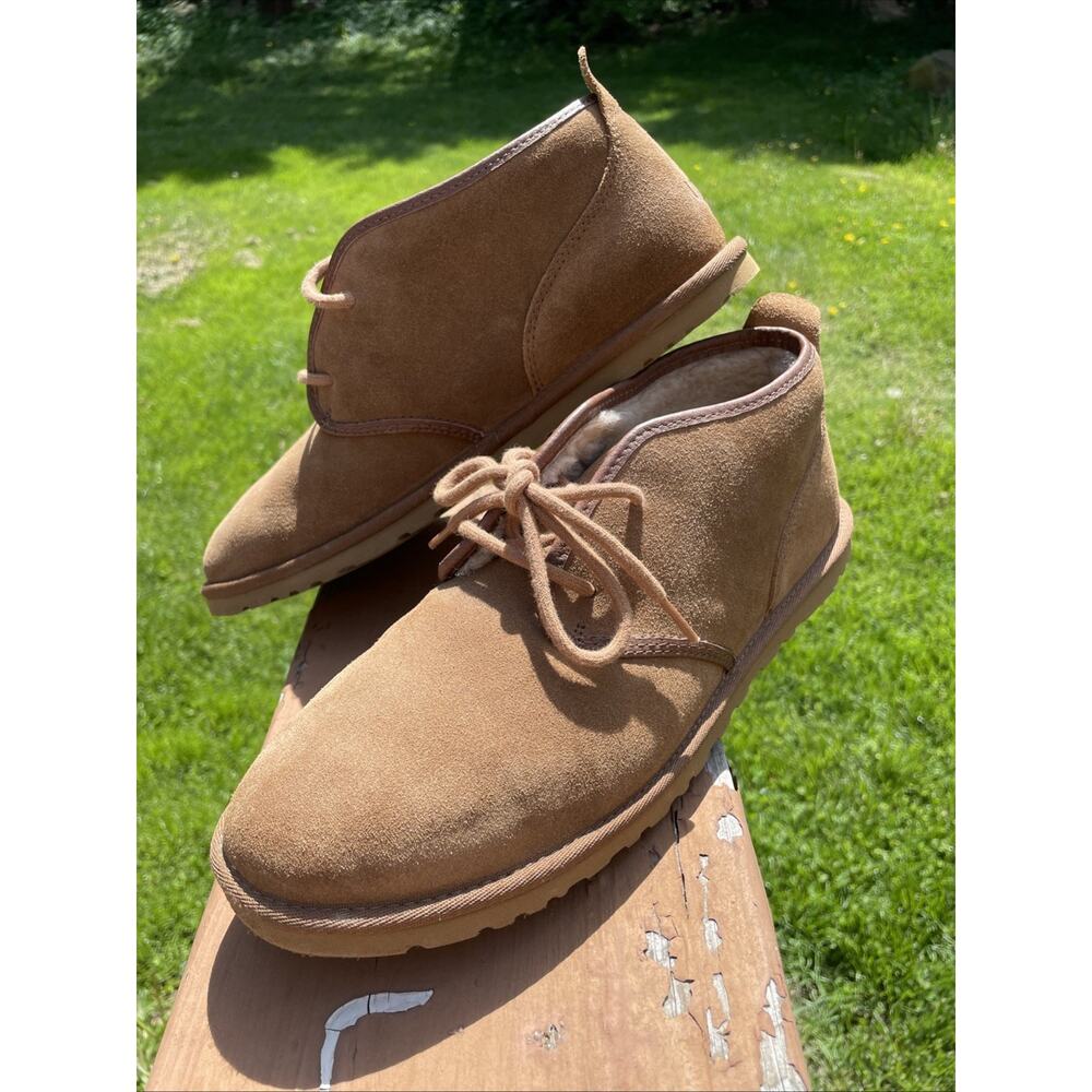 UGG Maksim Men's Chukka Boots Suede Sheepskin Lined Size 10 Tamarind Brown